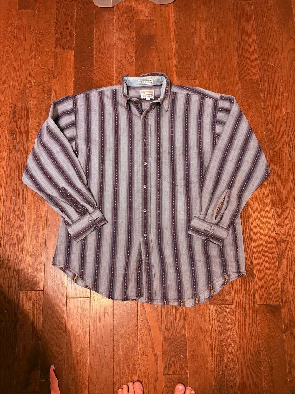 Vintage London Fog Outdoors Unlimited Striped Cotton Shirt – Large